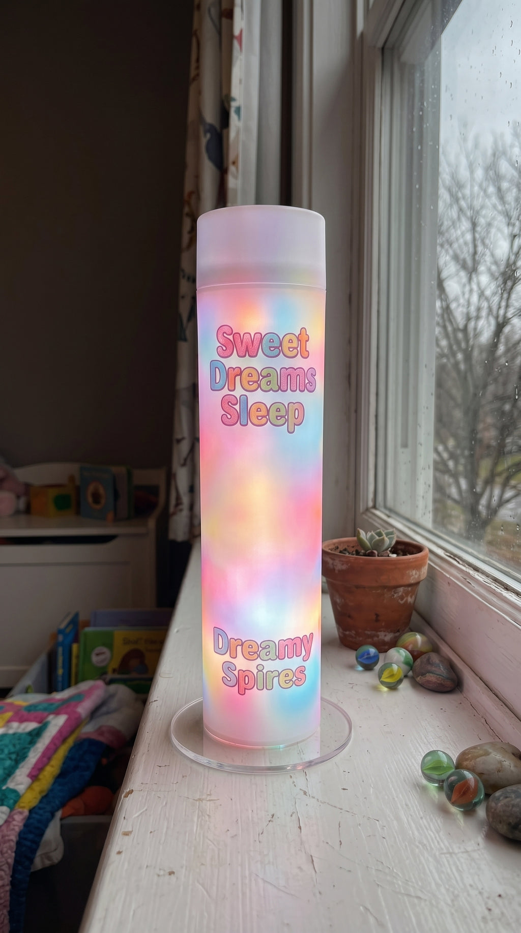 Dreamy Spires Sweet Dreams Night Light – Aurora Glow Lamp